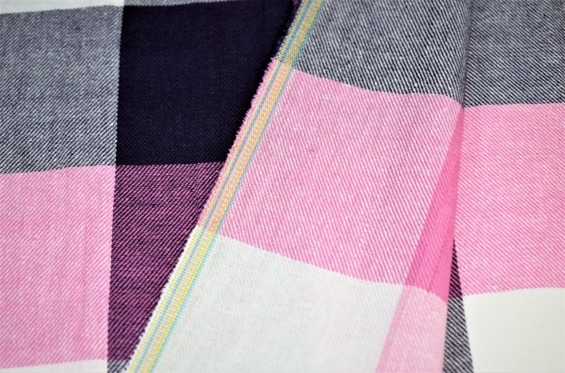 Pink & Navy Classic Brushed Tartan