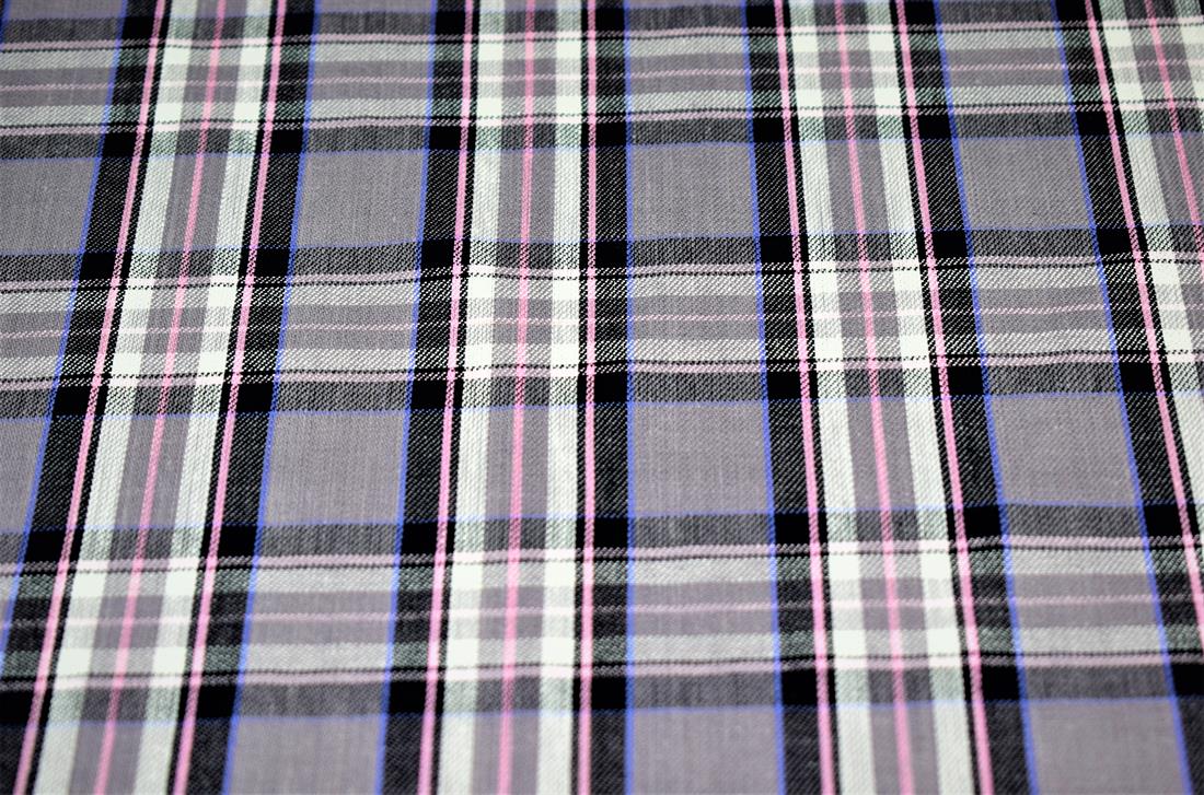 Grey & Pink Classic Yarn-Dyed Tartan
