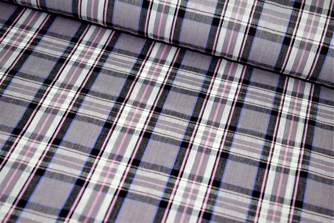 Grey & Pink Classic Yarn-Dyed Tartan