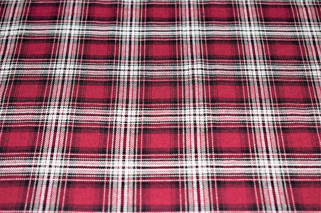 Maroon & White Classic Yarn-Dyed Tartan