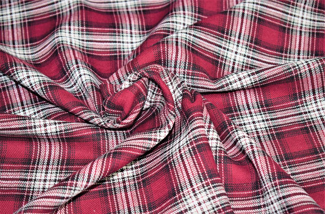 Maroon & White Classic Yarn-Dyed Tartan