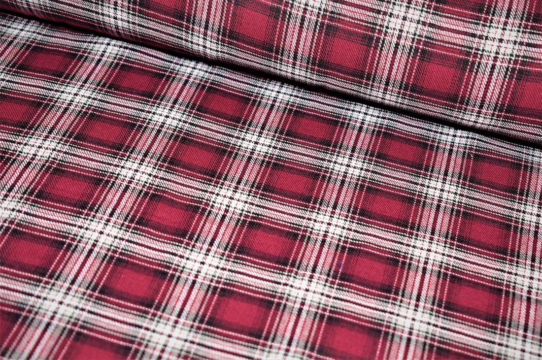 Maroon & White Classic Yarn-Dyed Tartan