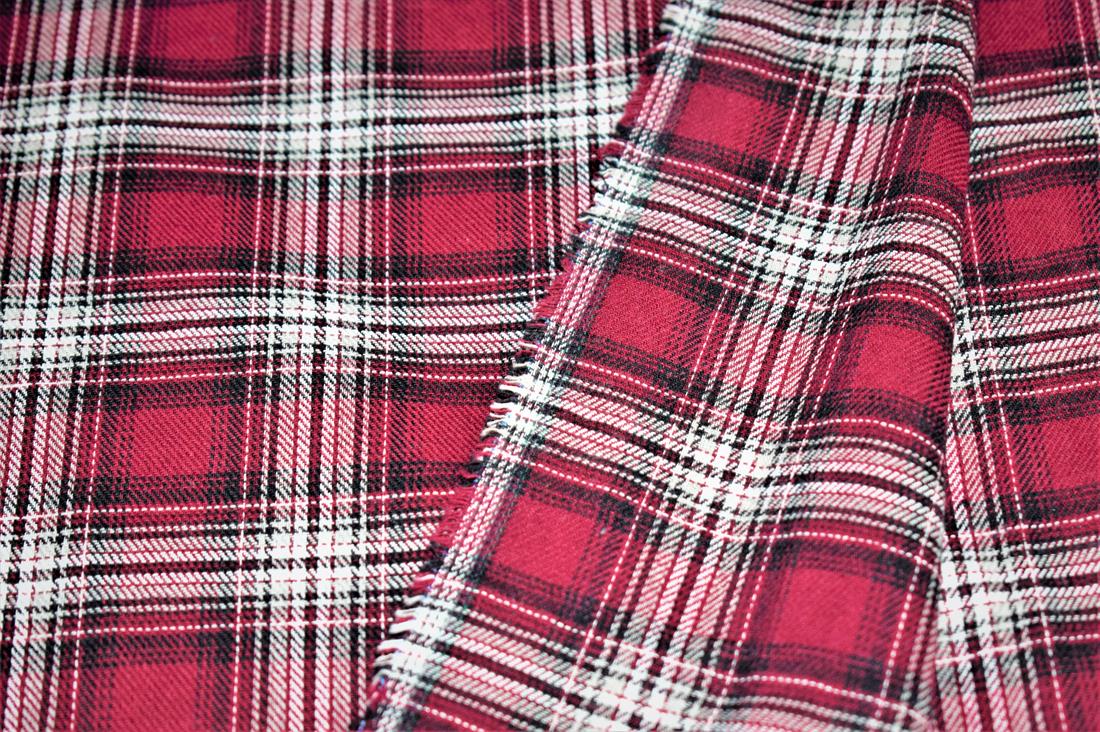 Maroon & White Classic Yarn-Dyed Tartan