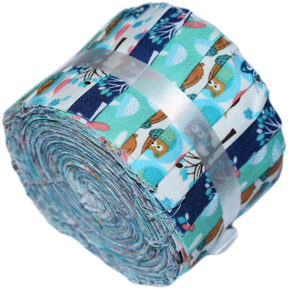 Blue Cotton Woodland Animals- Mini Jelly Roll