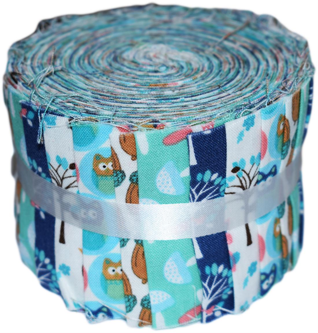 Blue Cotton Woodland Animals- Mini Jelly Roll