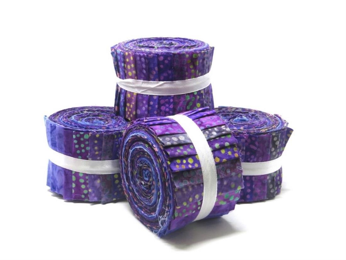 Purple Cotton Bali Batik Mini Jelly Roll