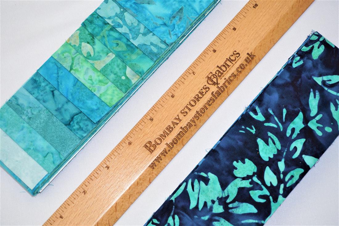 Blue Printed Cotton Batik Junior Strips