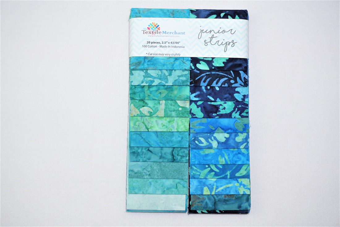 Blue Printed Cotton Batik Junior Strips