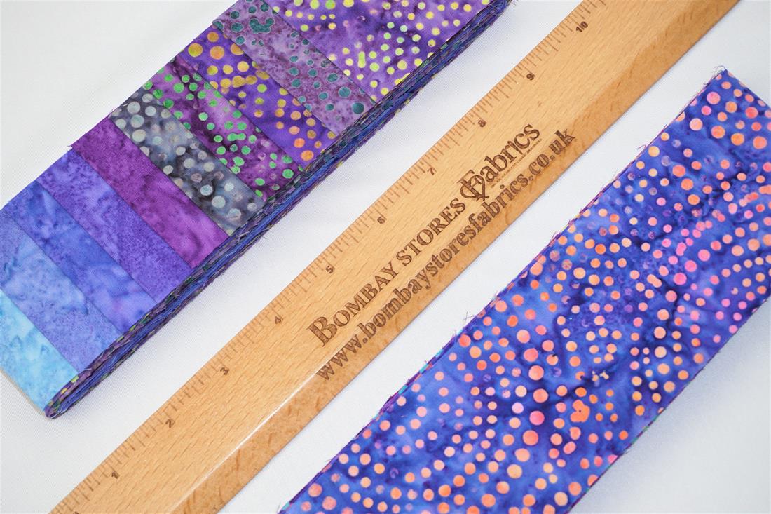 Purple Printed Cotton Batik Junior Strips
