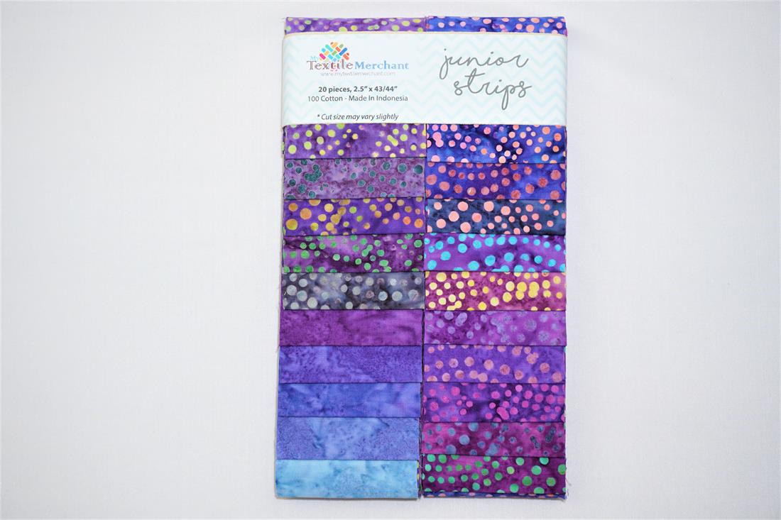 Purple Printed Cotton Batik Junior Strips
