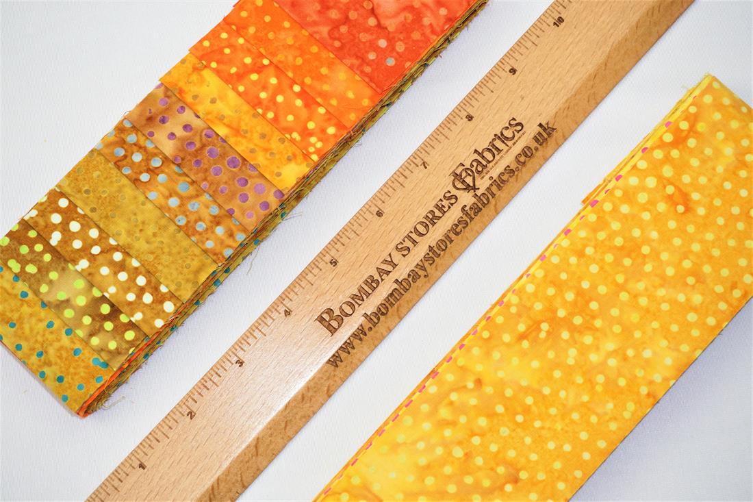 Yellow Printed Cotton Batik Junior Strips