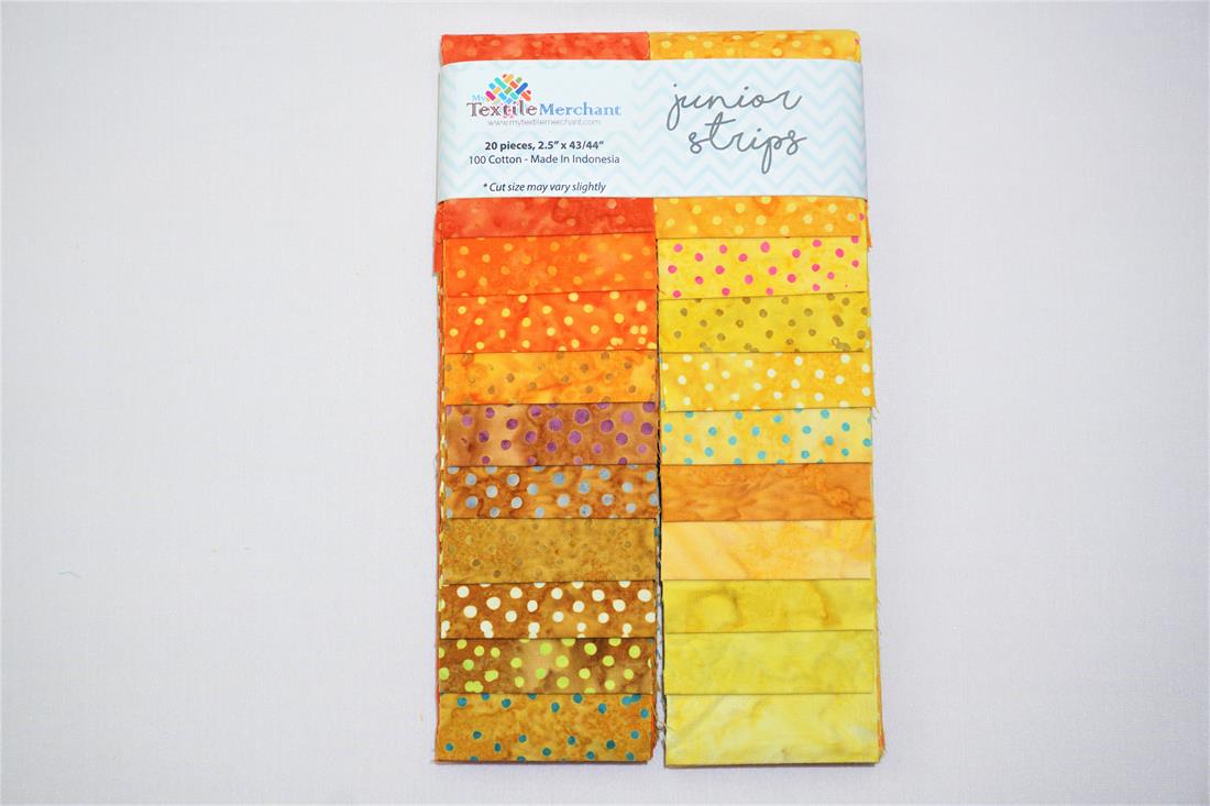 Yellow Printed Cotton Batik Junior Strips