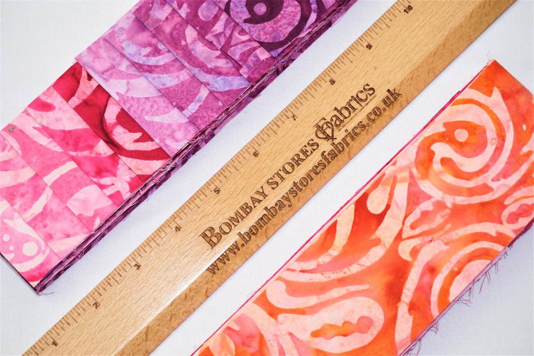 Pink Printed Cotton Batik Junior Strips