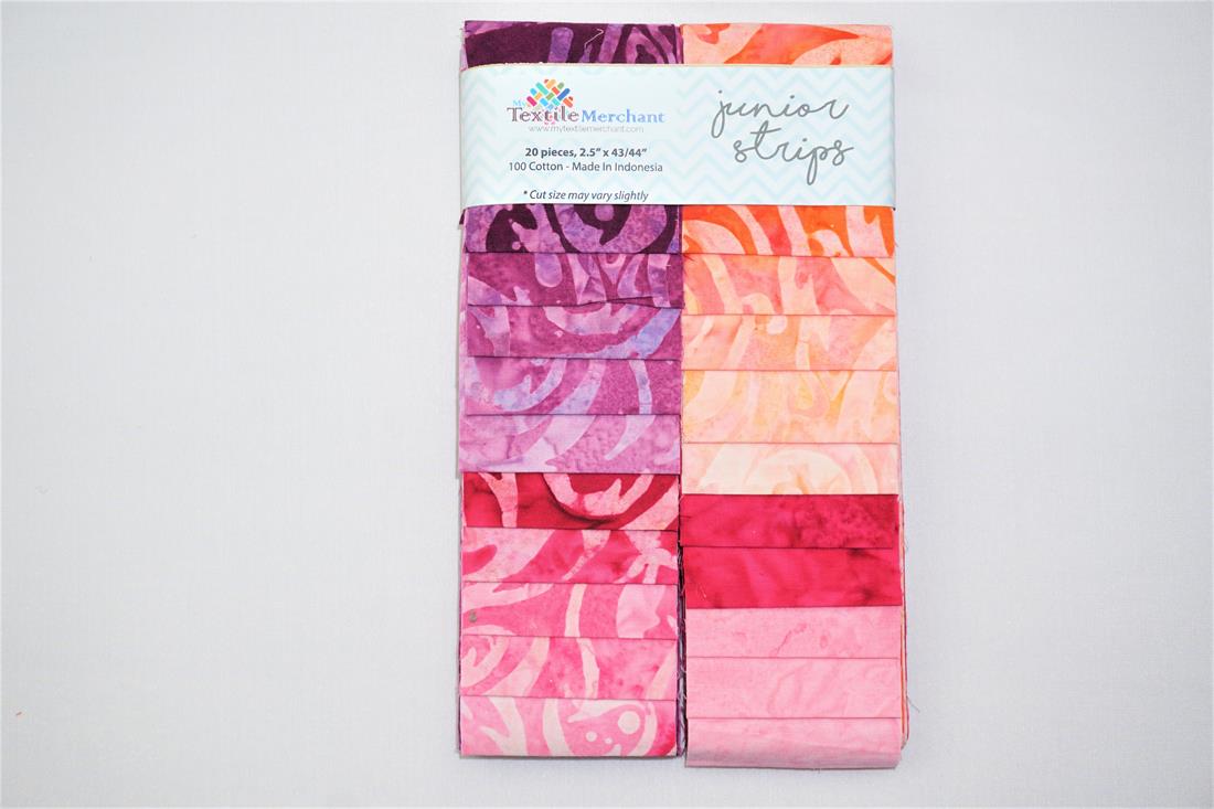 Pink Printed Cotton Batik Junior Strips