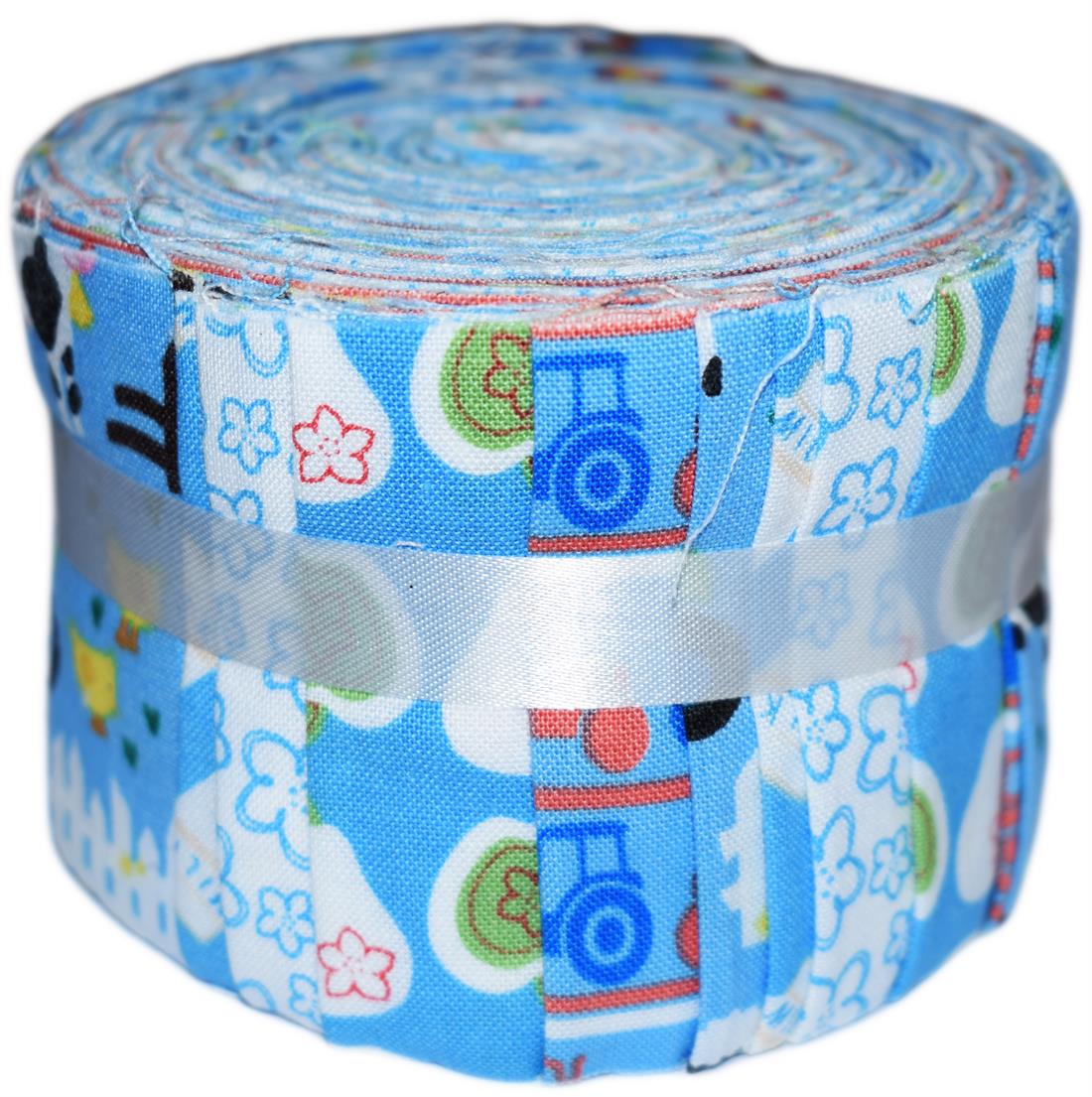 Blue Cotton Farmyard Blue- Mini Jelly Roll