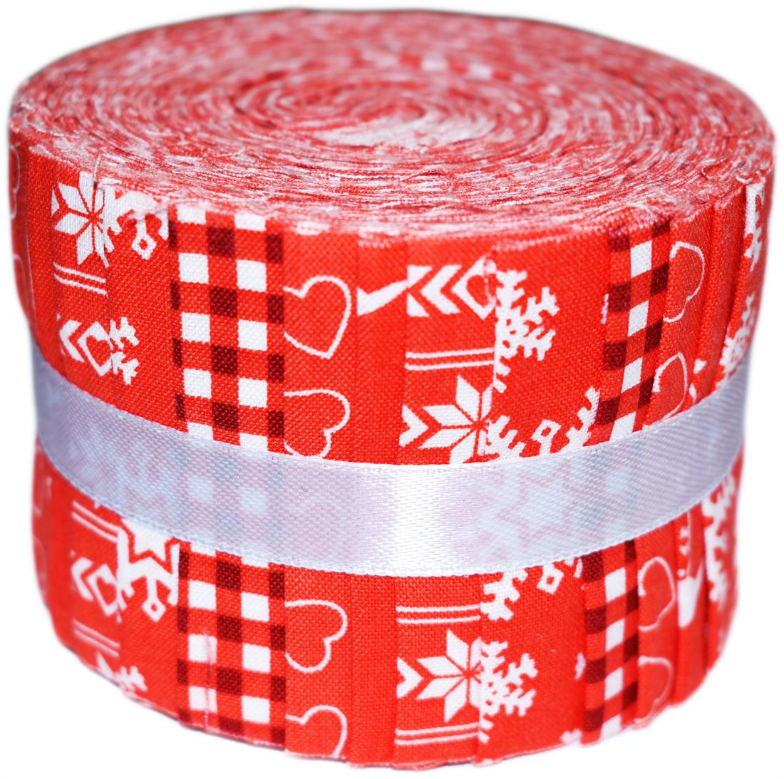 Red Cotton Nordic Christmas Red- Mini Jelly Roll
