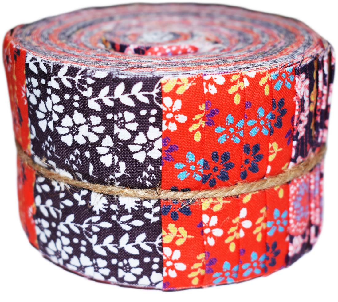 Orange Cotton Daisy Chains - Mini Jelly Roll
