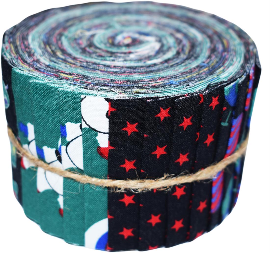 Black & Green Cotton Space - Mini Jelly Roll