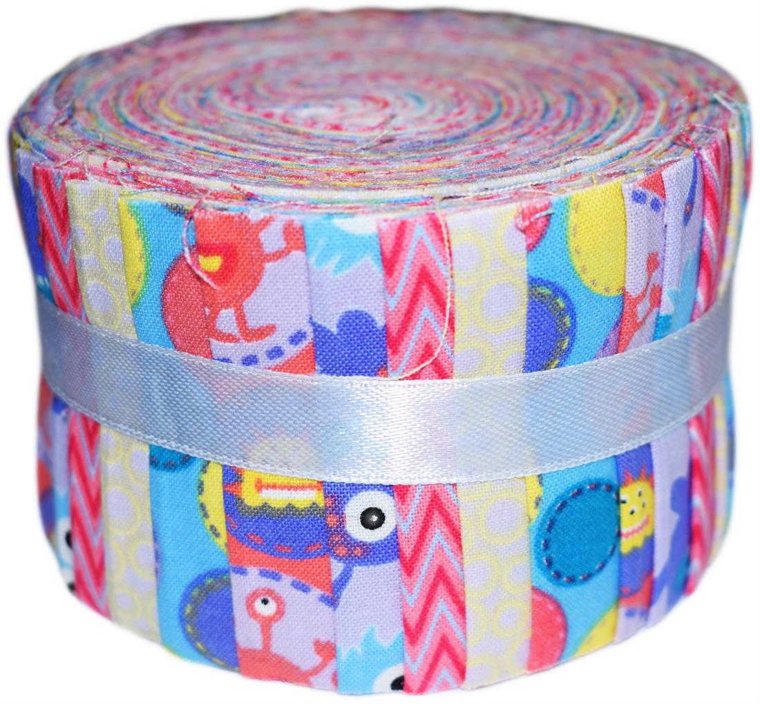 Pink Cotton Monster Mayhem Pink- Mini Jelly Roll