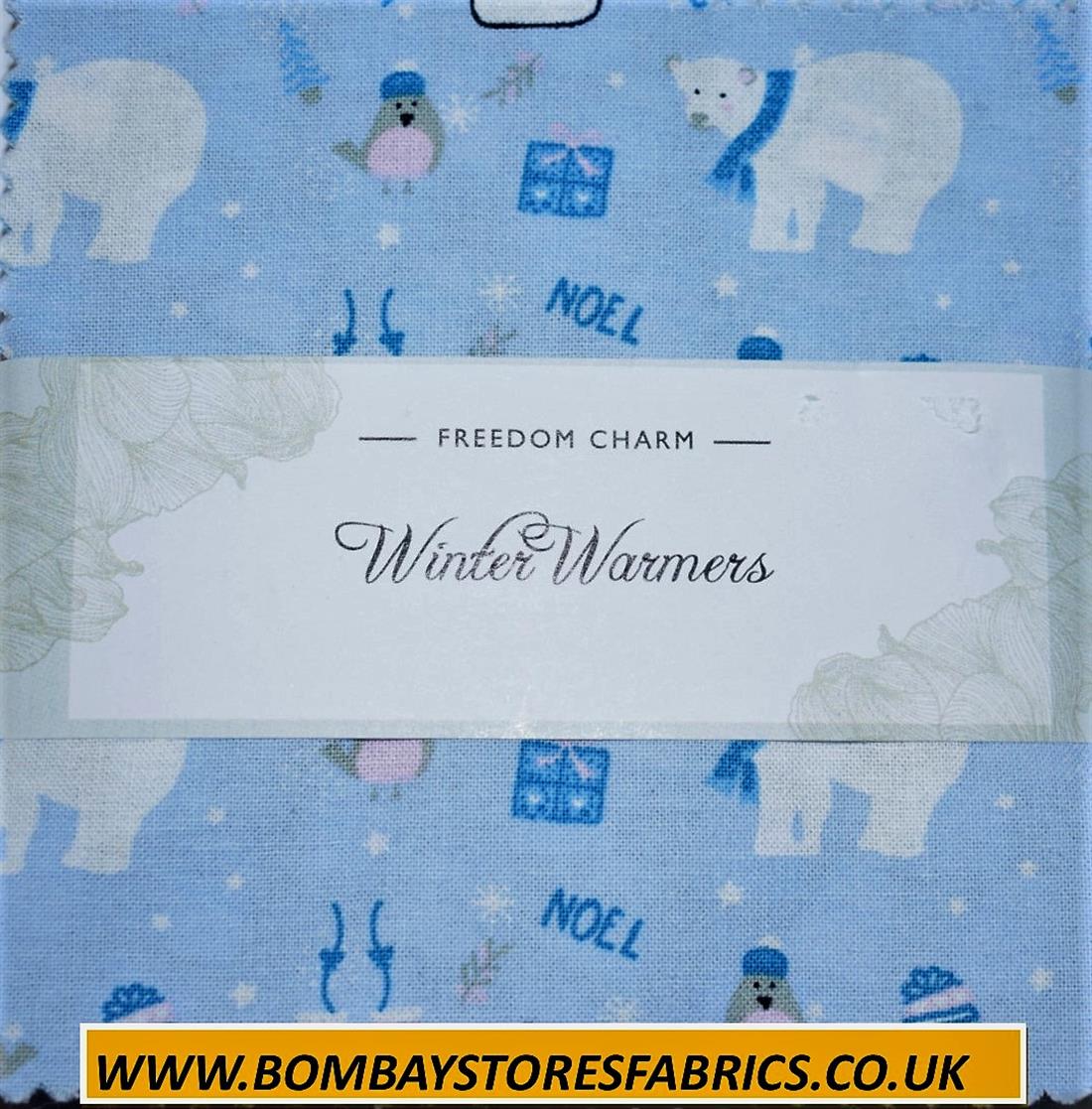 Blue Printed Cotton Winter Warmers Charm Pack