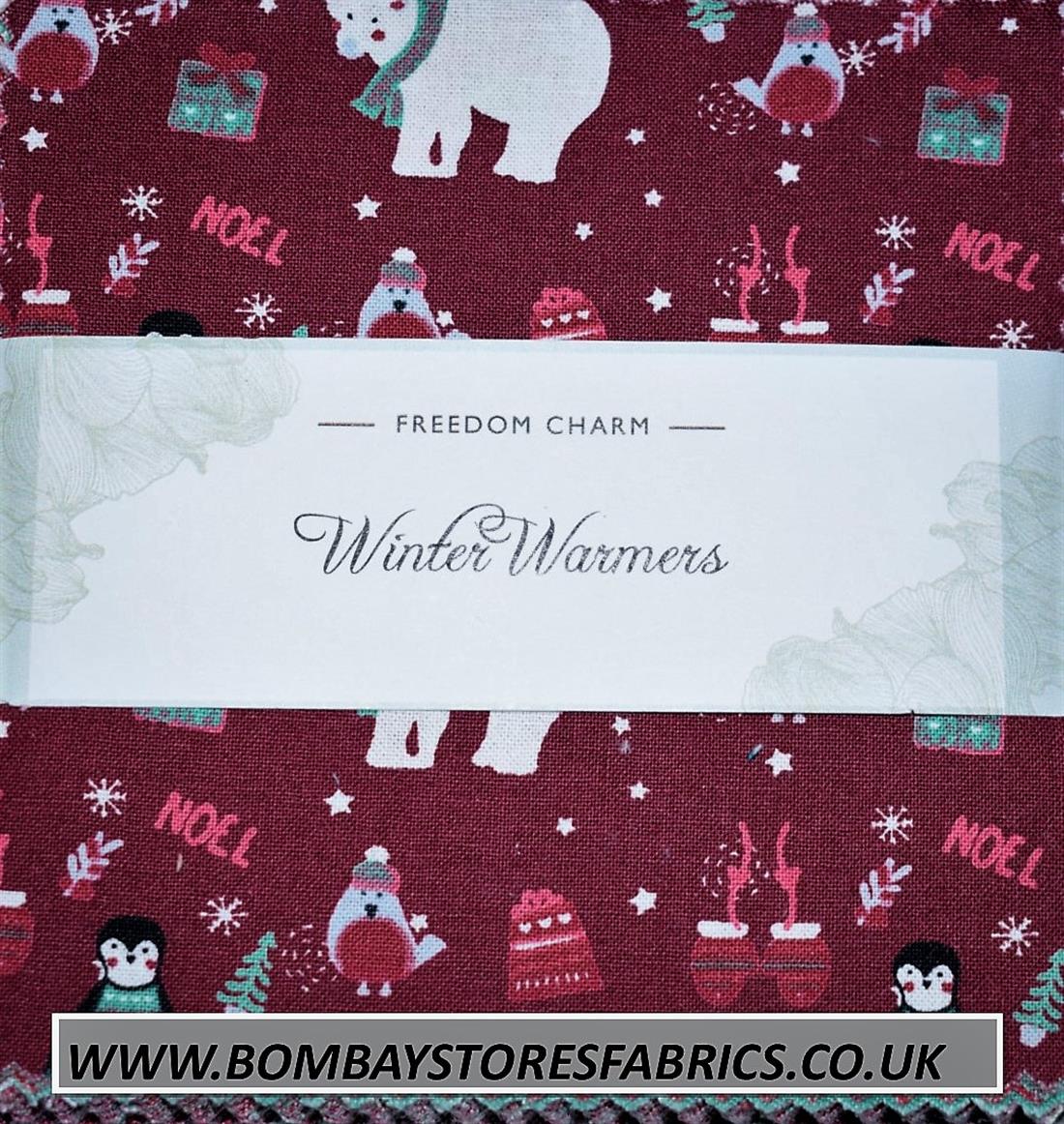 Wine Printed Cotton Winter Warmers Charm Pack