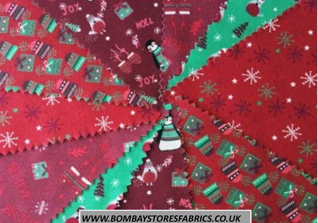 Wine Printed Cotton Winter Warmers Charm Pack
