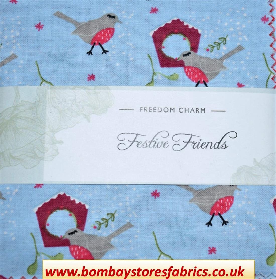 Blue Festive Friends Charm Pack