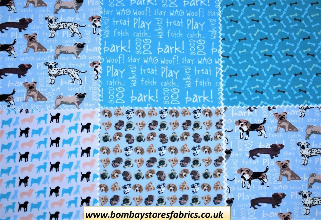 COL 1 Printed Cotton Dogs - Charm Pack