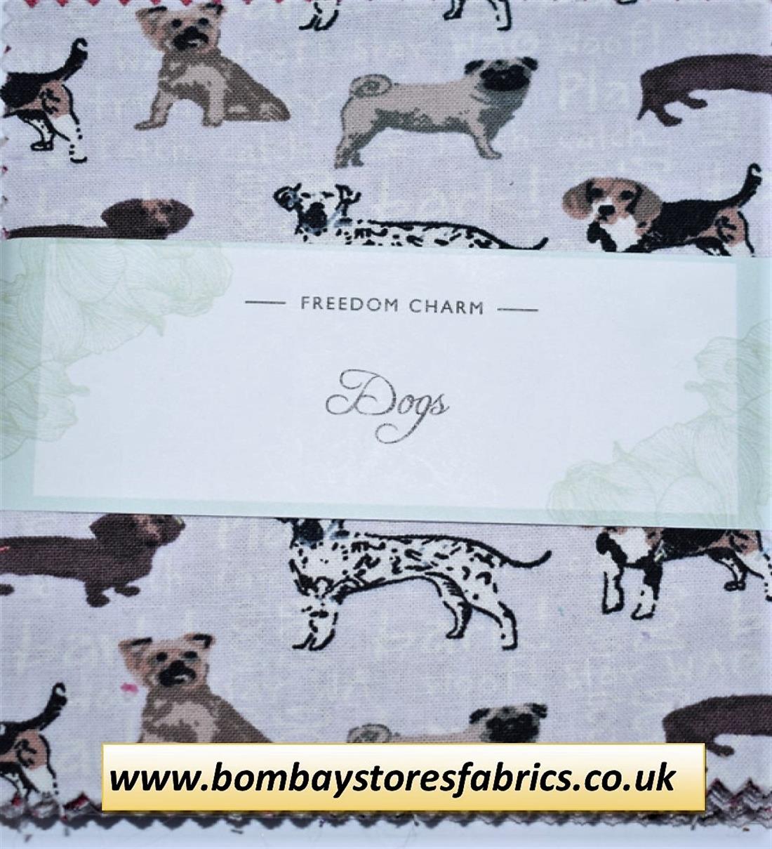 COL 3 Printed Cotton Dogs - Charm Pack