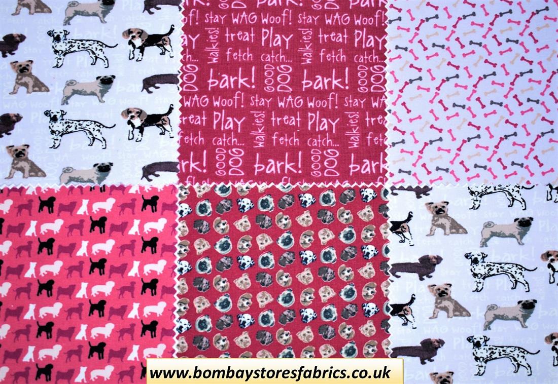 COL 3 Printed Cotton Dogs - Charm Pack