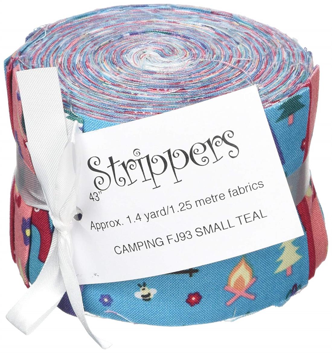 Teal Cotton Camping - Small Jelly Roll