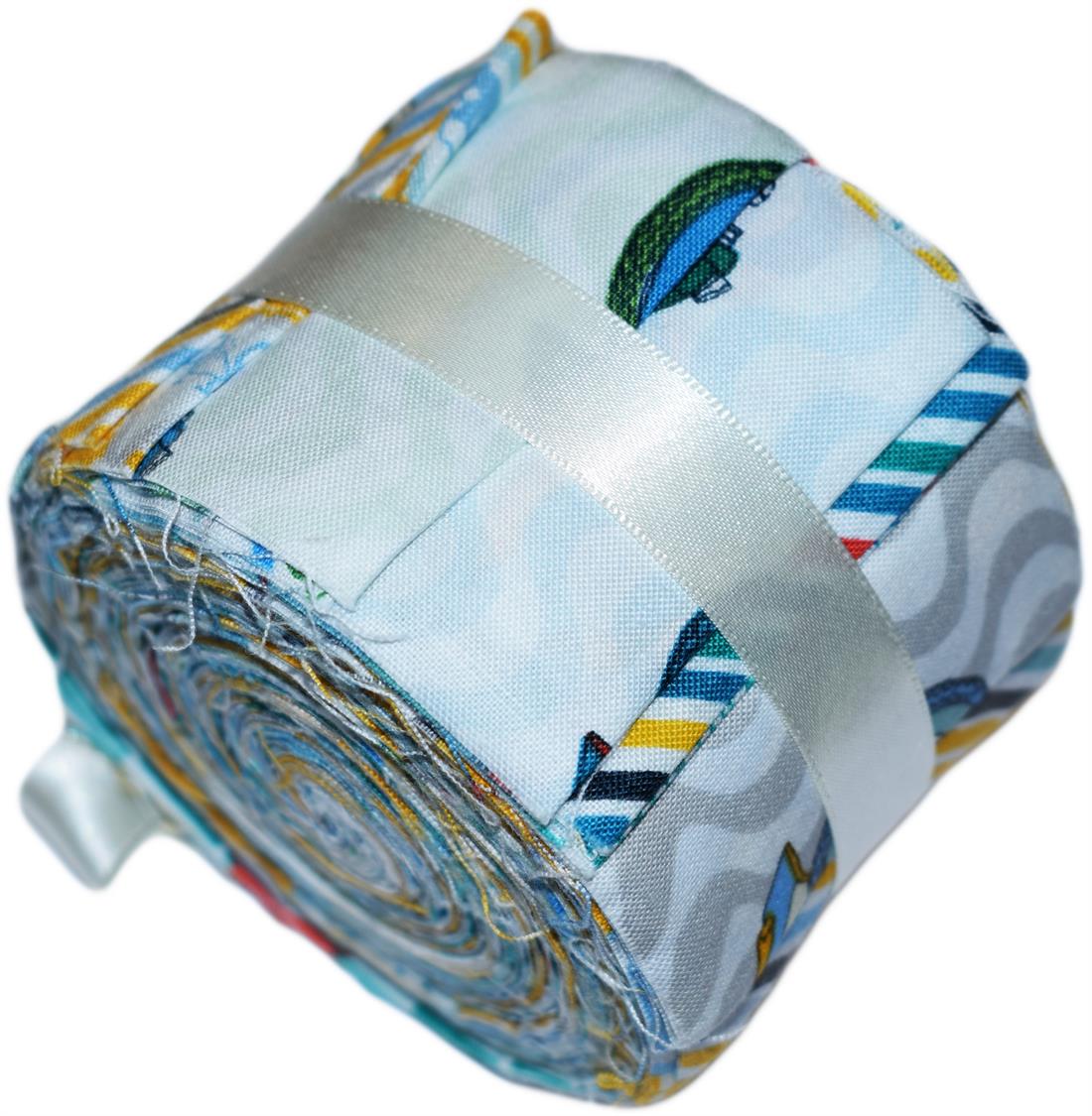 Sky Blue Cotton Retro Road Trip- Small Jelly Roll