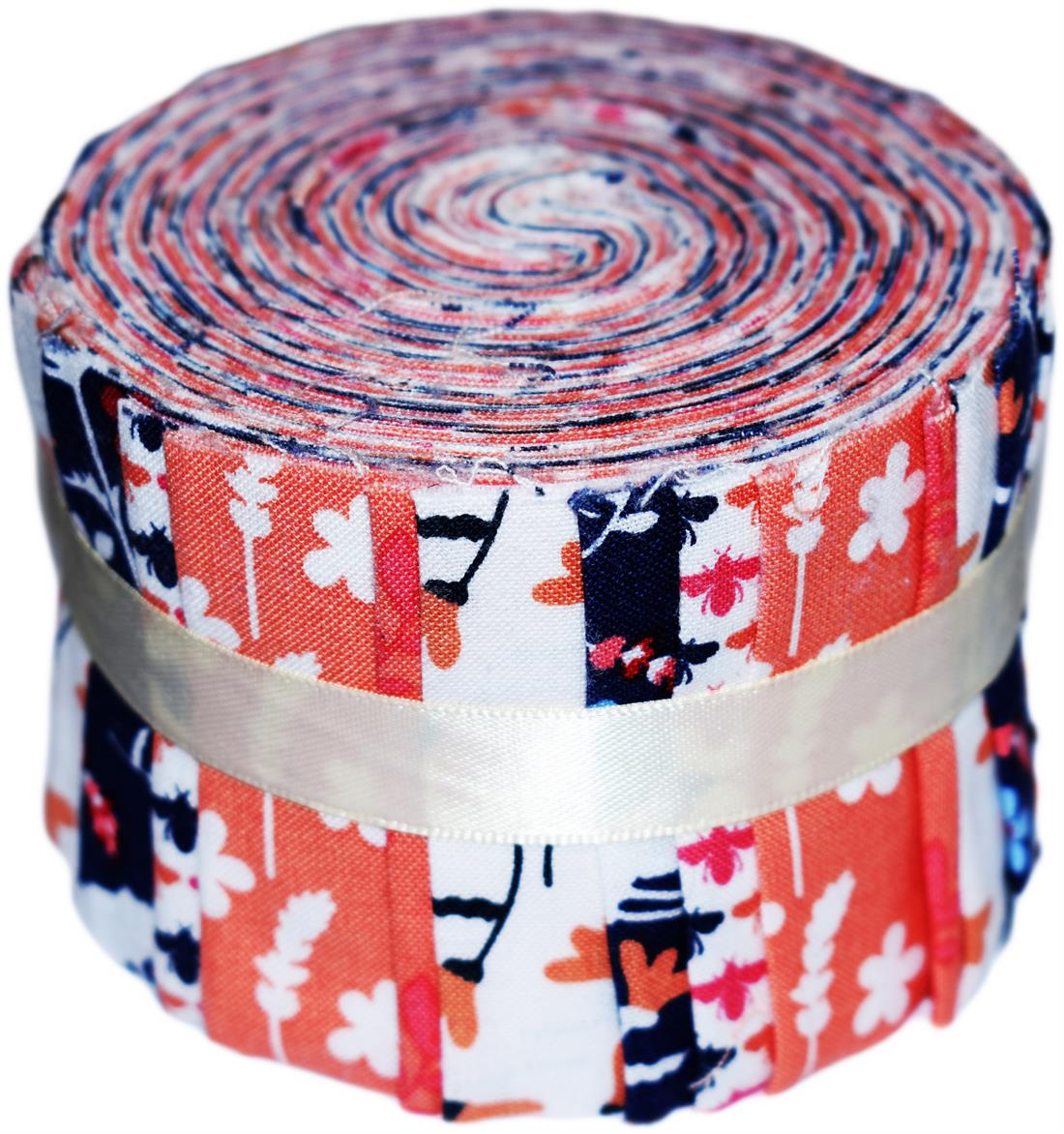 Navy & Peach Cotton Heritage Floral - Mini Jelly Roll
