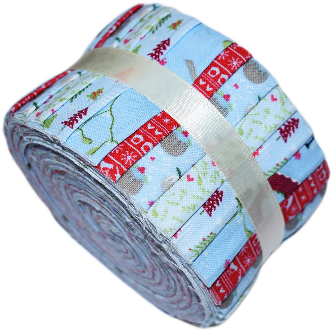 Sky Blue Cotton Festive Friends- Mini Jelly Roll