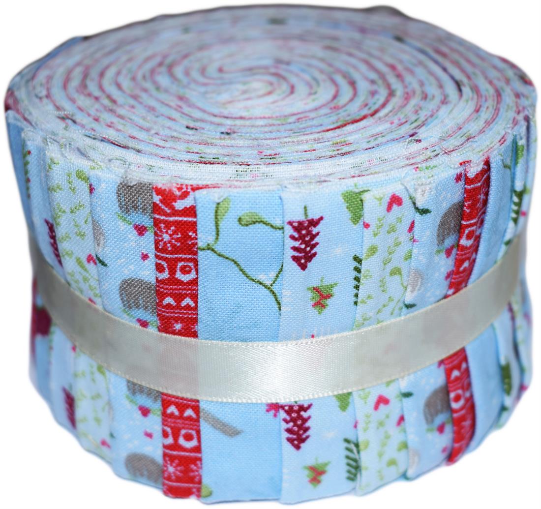 Sky Blue Cotton Festive Friends- Mini Jelly Roll