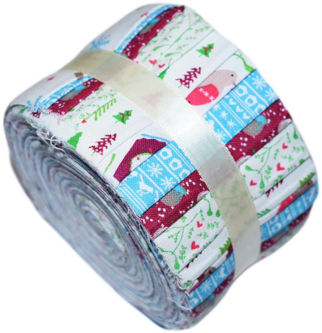 White Cotton Festive Friends- Mini Jelly Roll