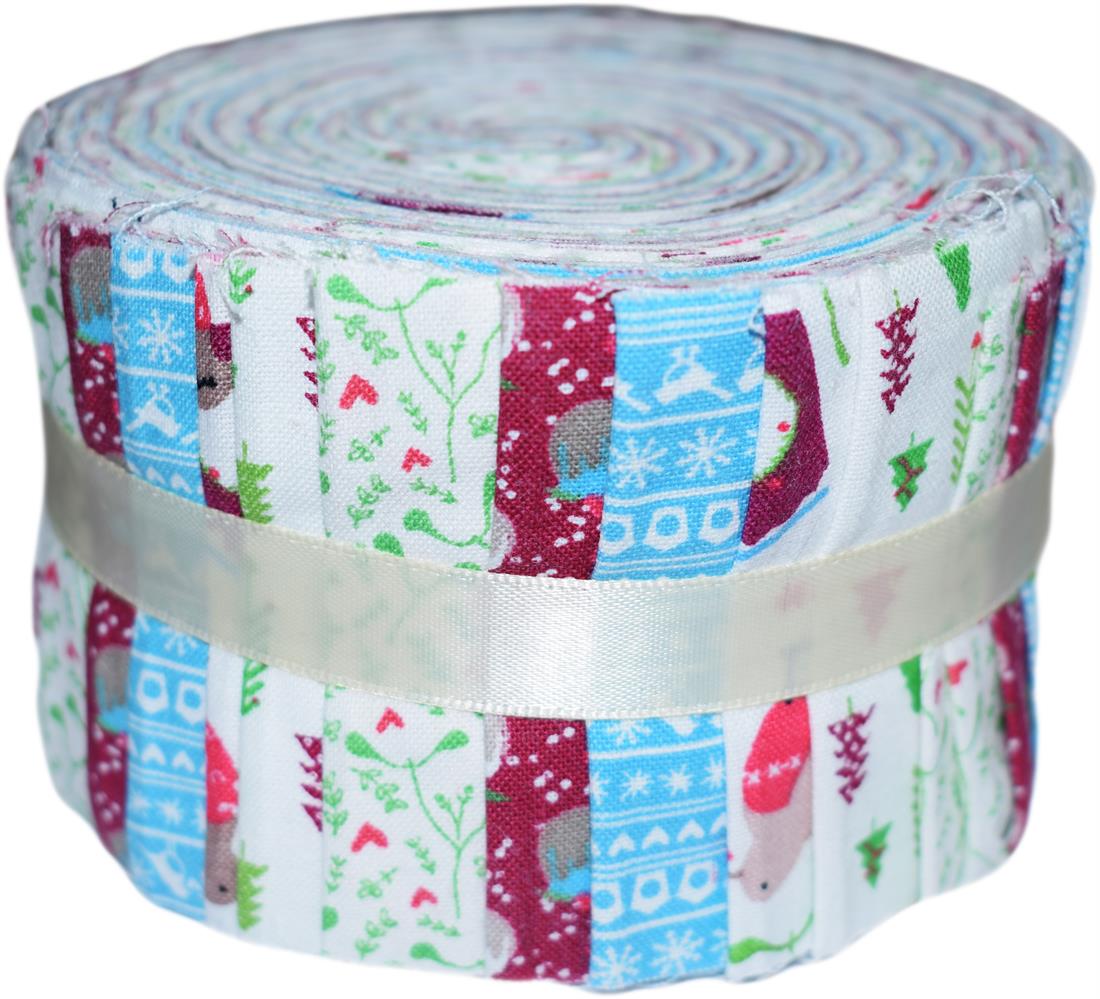 White Cotton Festive Friends- Mini Jelly Roll