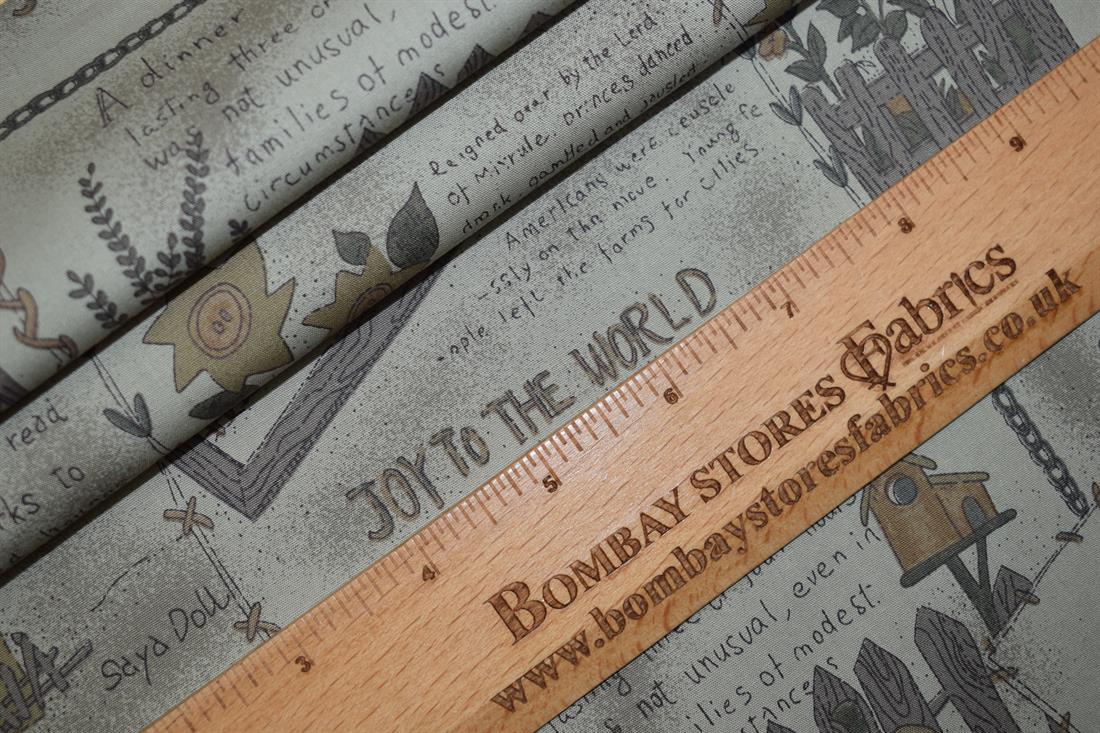 Grey Cotton Single Fat Quarter 18"x22"Inch
