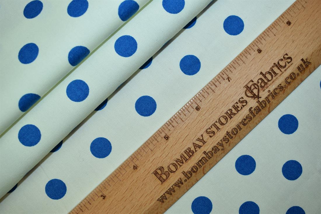 White & Blue Cotton Single Fat Quarter 18"x22"Inch