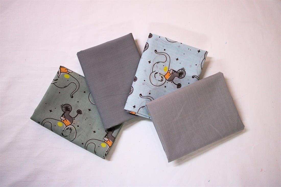 Multicolour Elephant Print Fat Quarter Bundle Poly Cotton