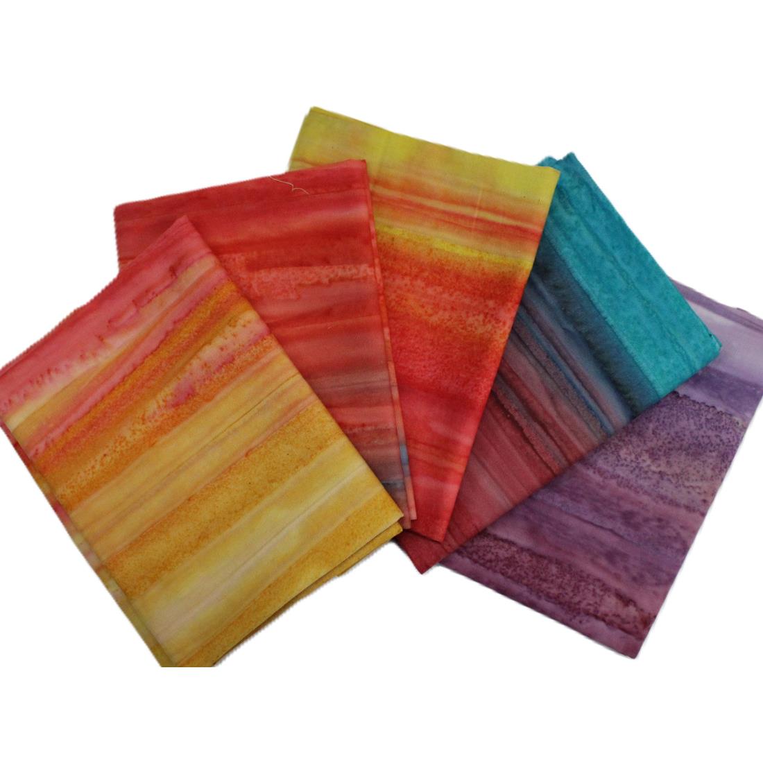 Multicolour Printed Cotton Batik Fat Quarter Bundle