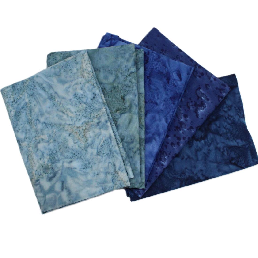 Blues Printed Cotton Batik Fat Quarter Bundle