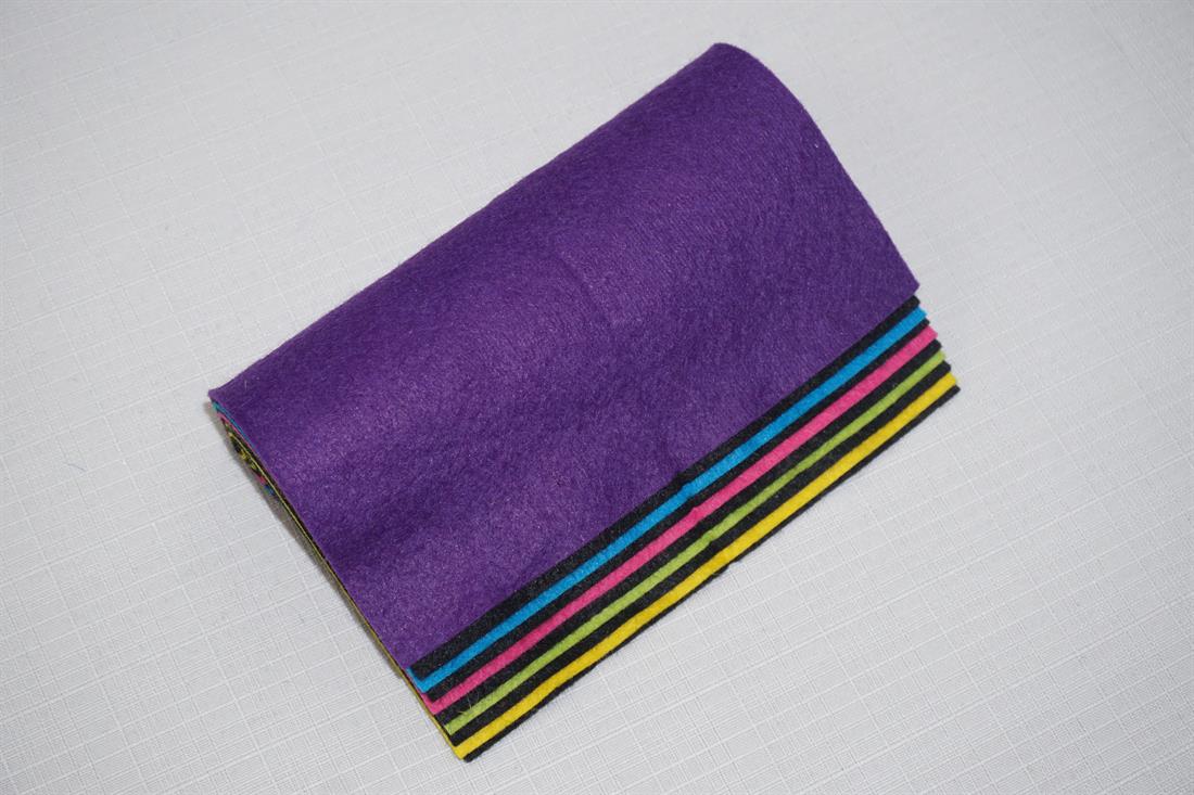 Multicolour Felt Mini Rolls - 6" Wool Mix Decracraft