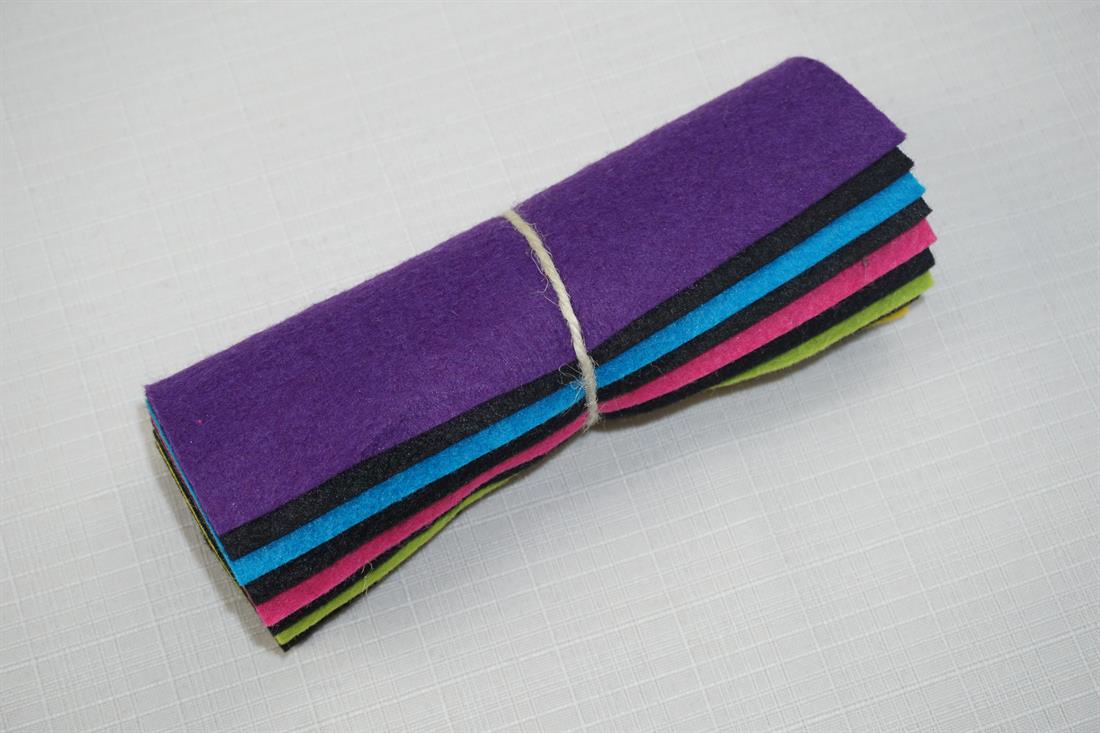 Multicolour Felt Mini Rolls - 6" Wool Mix Decracraft