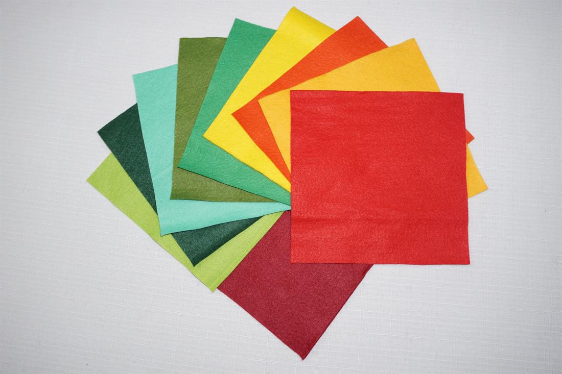 Multicolour Felt Mini Rolls - 6" Wool Mix Decracraft