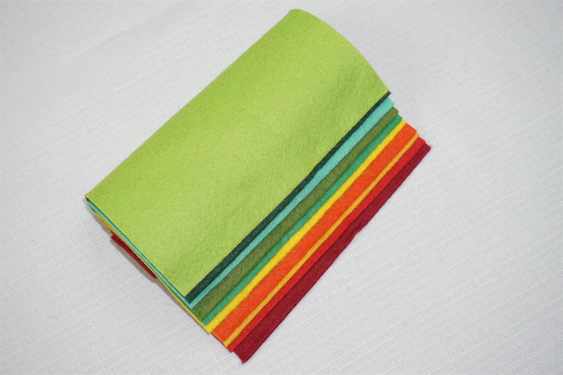 Multicolour Felt Mini Rolls - 6" Wool Mix Decracraft