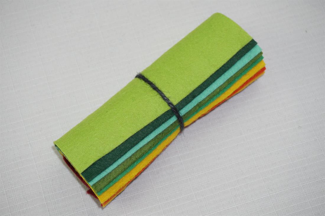 Multicolour Felt Mini Rolls - 6" Wool Mix Decracraft