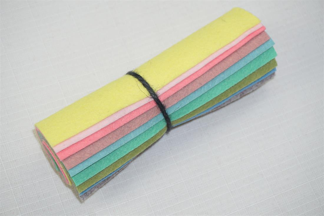 Multicolour Felt Mini Rolls - 6" Wool Mix Decracraft