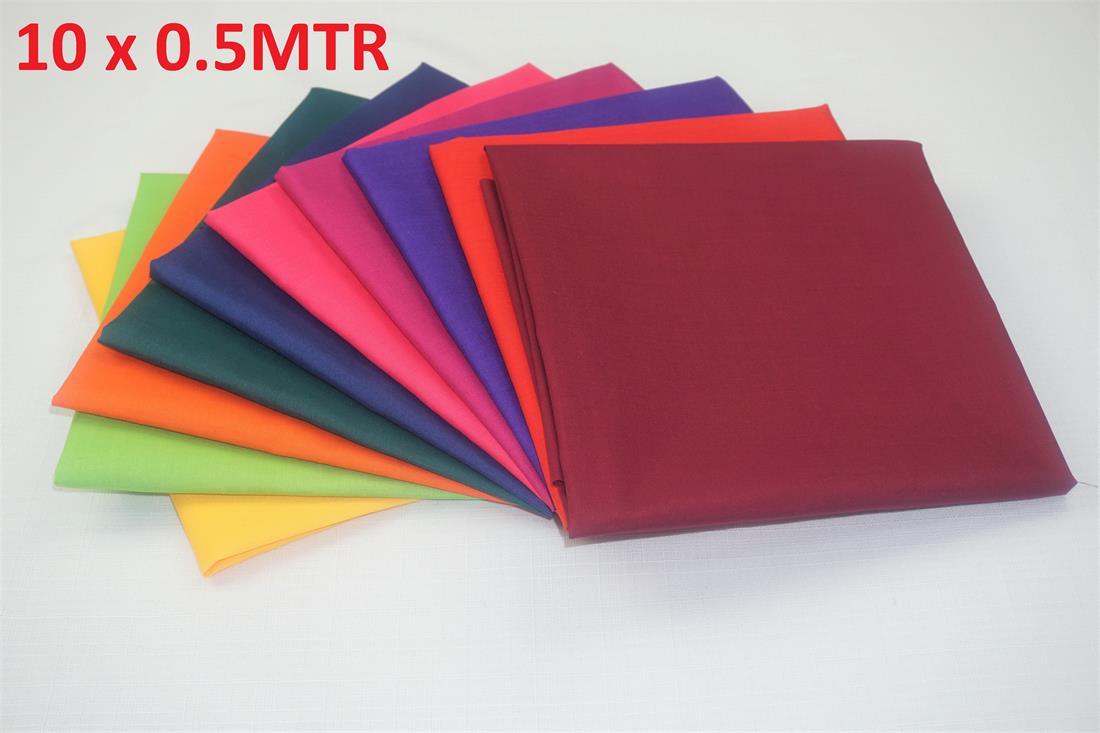 Multicolour Cotton Plain Polycotton Bundle