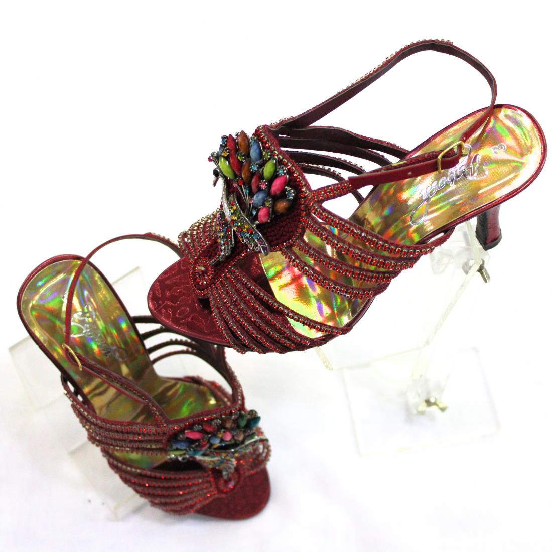 Maroon Ladies Heel Sandal